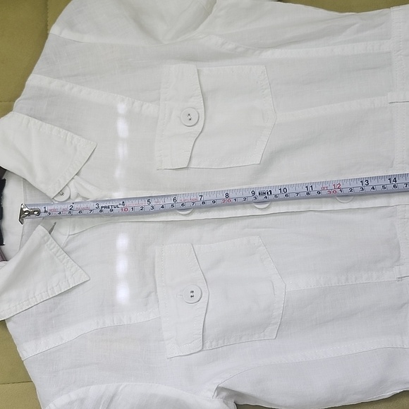 Hallhuber basic 100 % Leinen  Elegant White Button-Up Dress - Picture 12 of 16